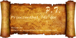 Princzenthal Tódor névjegykártya